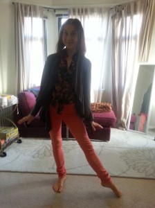 I don't know how to stand in these clothes. They are essentially holding me up due to their not being stretchy pants and having actual form and shape.