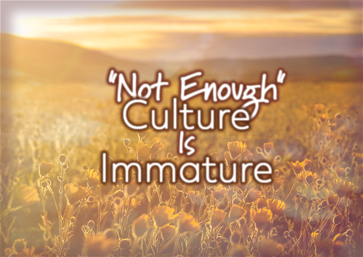 “Not Enough” Culture Is Immature